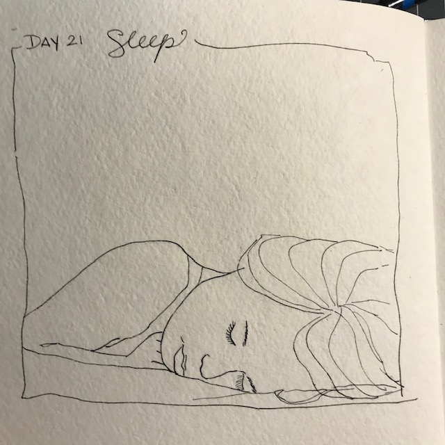 23 years old girl on her bed , Cartoon, Pencil Sketch - Arthub.ai